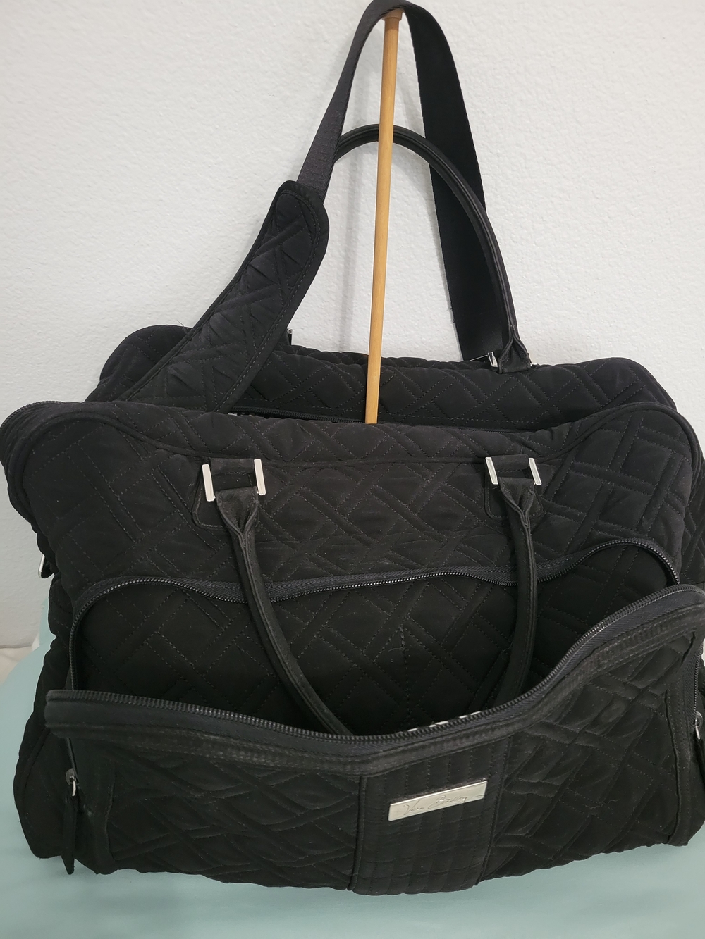 Black Quilted Travel Weekender Bag - Picture 16 of 16